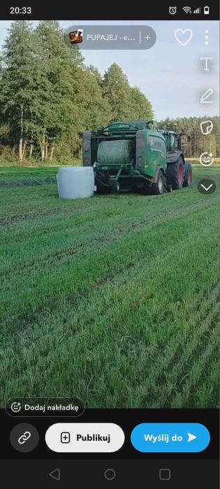 Usluga zbiór zielonki belowanie traw slomy Mchale Fusion 4