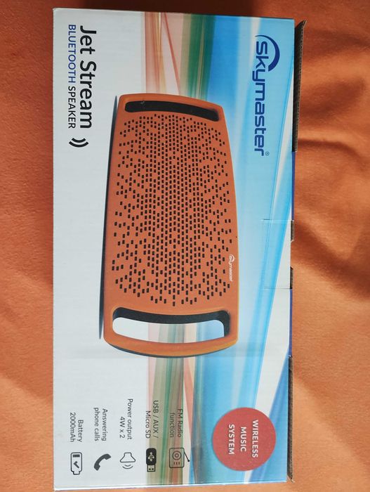 Głośnik bluetooth Skymaster Radio FM karta SD AUX, Nowy, Pomarańczowy