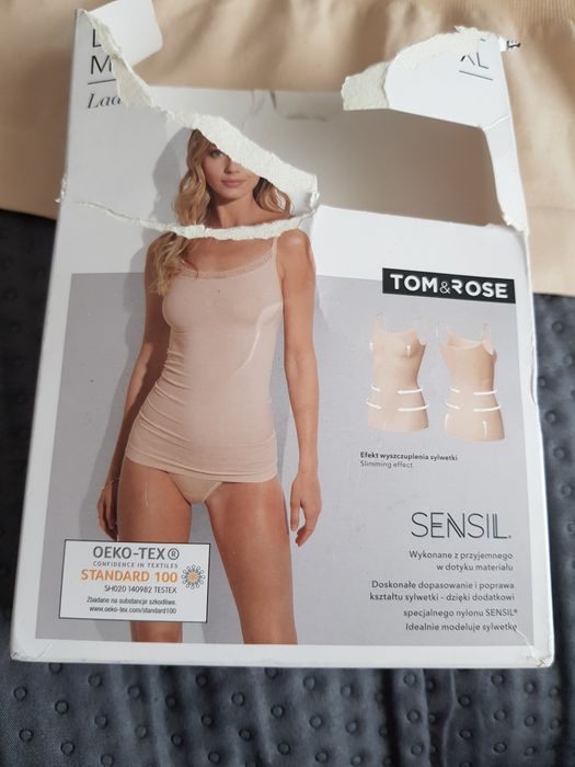Nowa bielizna wyszczuplająca damska top koszulka ecru XL 42 Tom&Rose