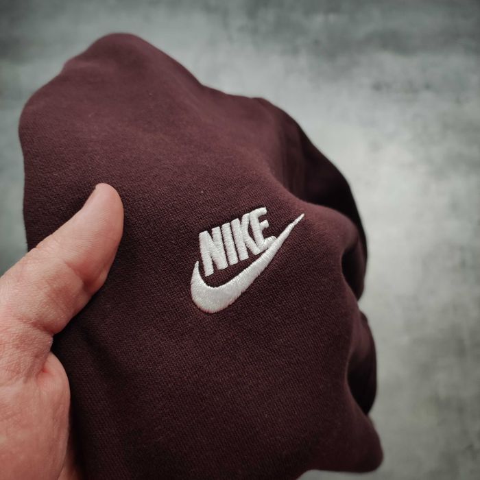 MĘSKA Bluza Bawełna PREMIUM Brązowa Nike Haft Logo Sportswear Active