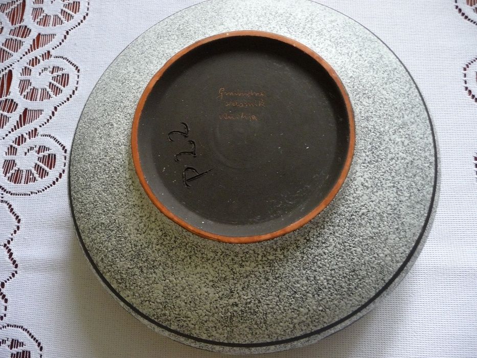 Zabytkowy półmisek ceramiczny, ręczna robota.