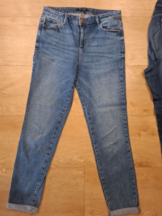 8 par spodni 38/40 M L jeansy skinny straight