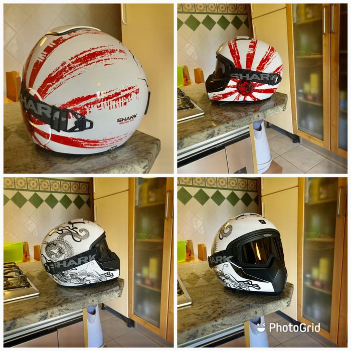 Capacetes Arai Shark Vancore lentes e mascara