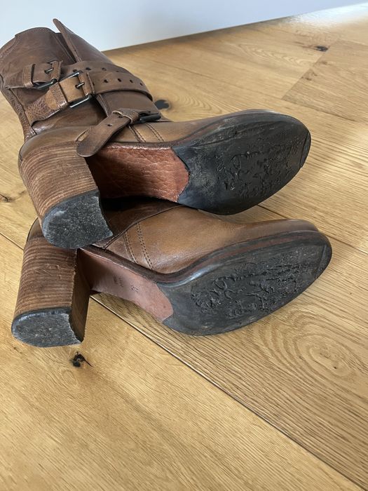 Skorzane, wloskie buty, kozaki roz 41