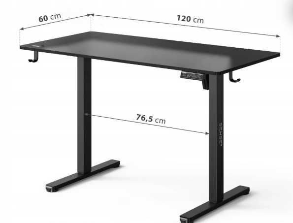 Nowe Biurko Elektryczne Podnoszone Czarne i Białe 120x60 Regulowane