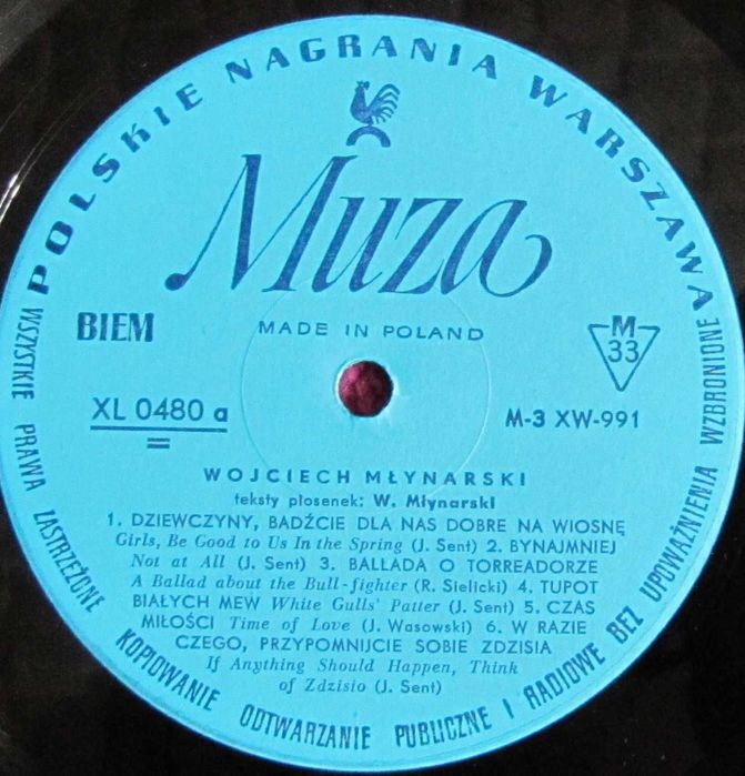 Wojciech Młynarski ~ płyta winyl ~ XL 0480