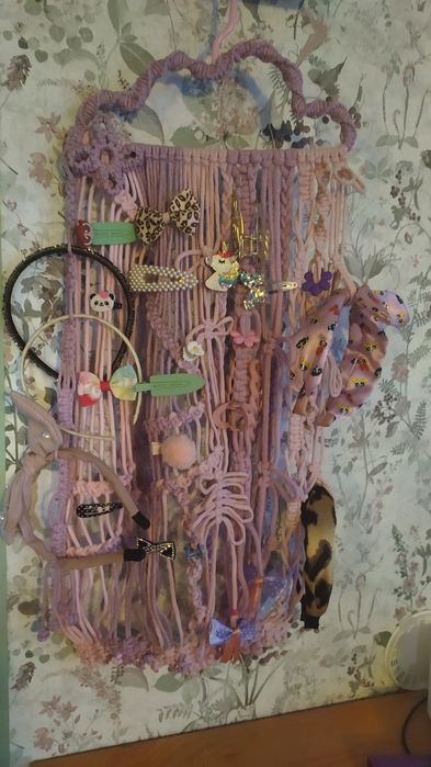 Makrama Organizer na ozdoby do włosów