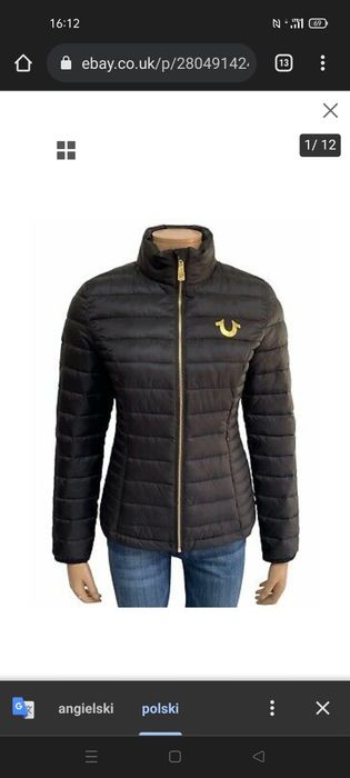 Kurtka czarna True Religion rozmiar XL Olkusz •