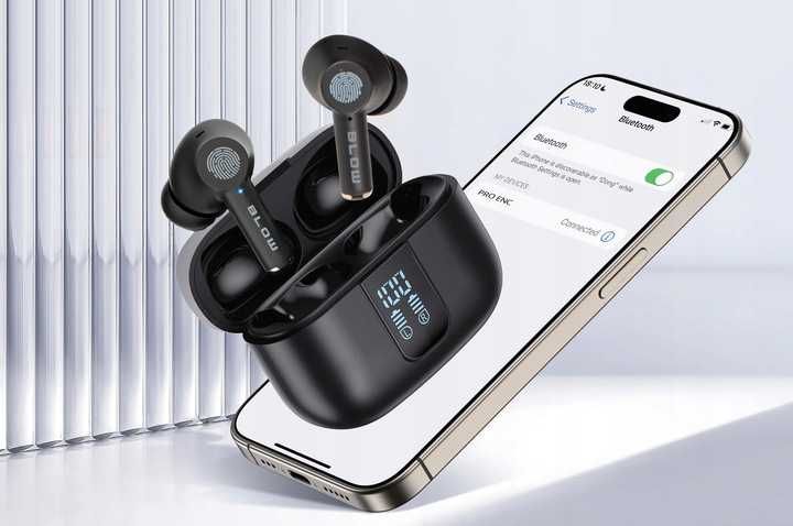 SŁUCHAWKI Bezprzewodowe dokanałowe PRO ENC Bluetooth 5.3 USB-C Etui