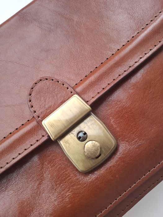 Вінтажна шкіряна барсетка / сумка чол Італія