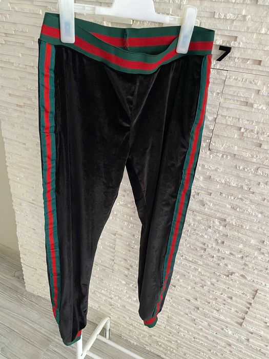 Rezerwacja Joggery spodnie dresowe welurowe z lampasami paski