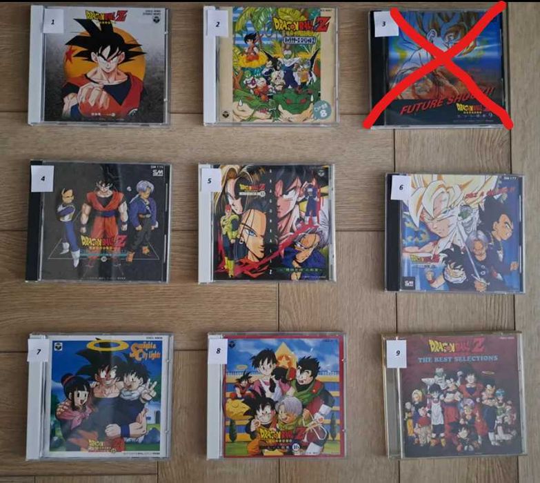 płyty z ścieżką dźwiękową z serii Dragon Ball Z stan bardzo dobry
