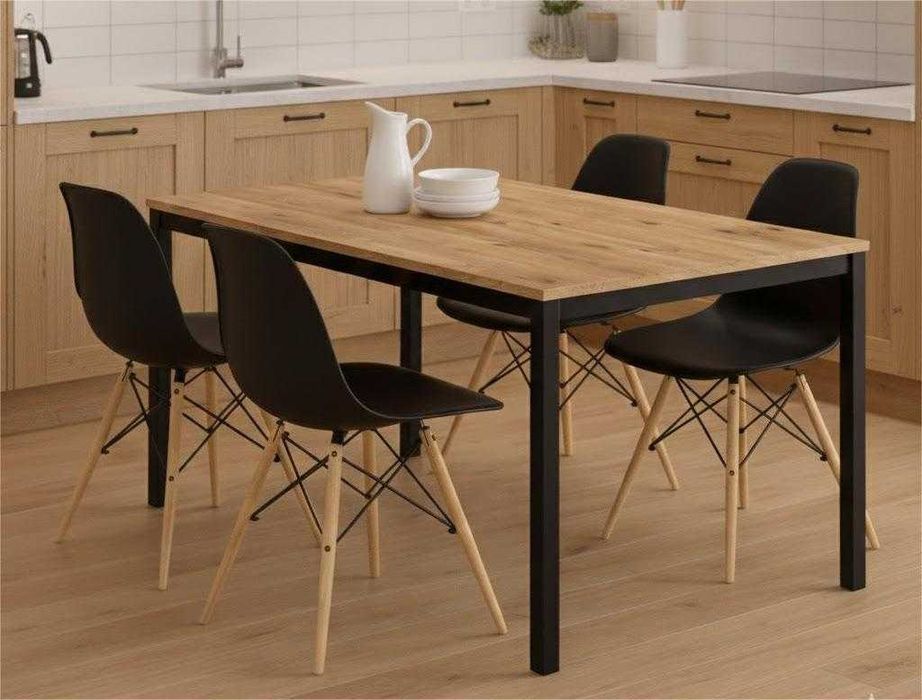 NOWY Stół z Krzesłami do Salonu Kuchni Jadalni Artisan Drewniany Loft