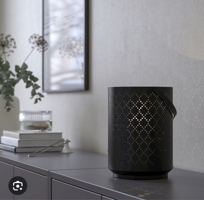 Czarny lampion metalowy URSKILJA IKEA 22cm