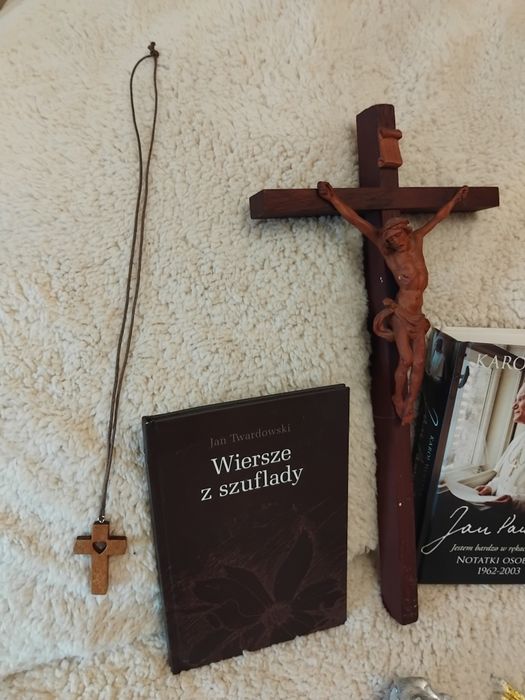 Krzyż na sciane retro vintage dewocjonalia religijne ozdoby