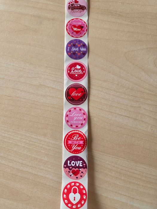 Fita de Autocolantes Valentine’s Day 100x – NOVO