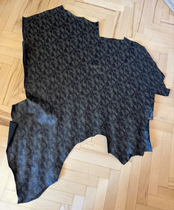 Шкіра флотар, камуфляж зелений та синій, натуральная кожа