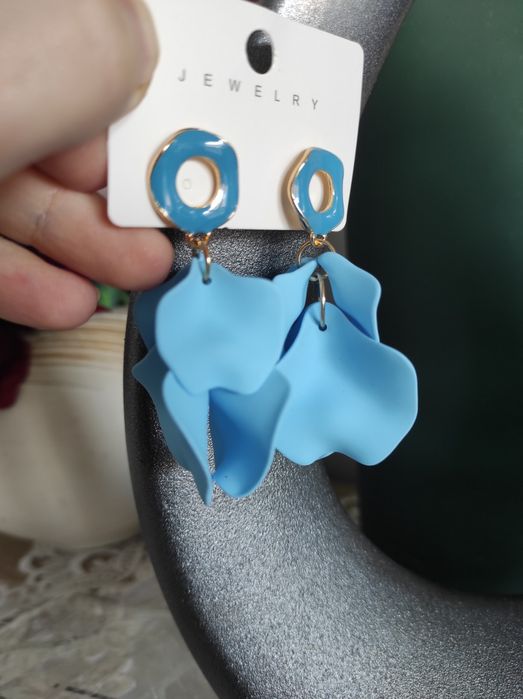 Kolczyki akrylowe błękitne