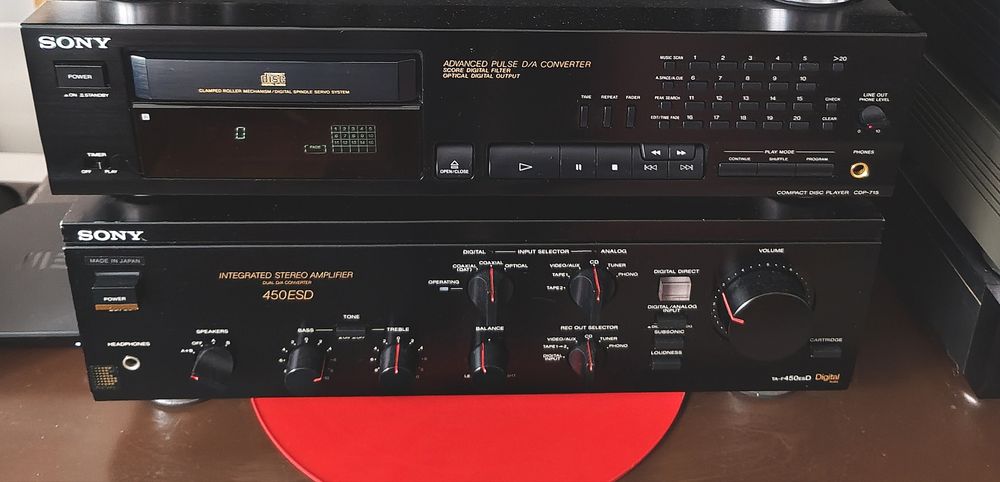 Sony 450ESD- entrada ótica+CDP-715 saída ótica com comando