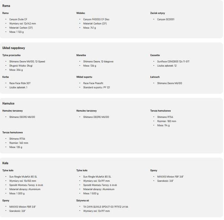 Canyon Dude CF 8 Carbon rozm. L (183cm+) fatbike