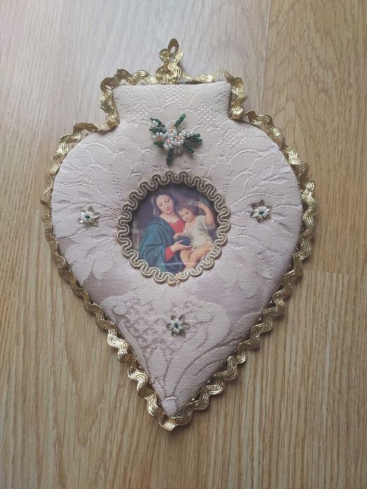 Religious Image Fabric Heart Shape