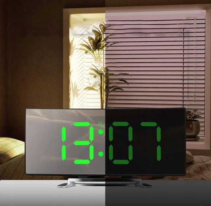 Zegar elektroniczny led budzik lustro stojący ttst1041