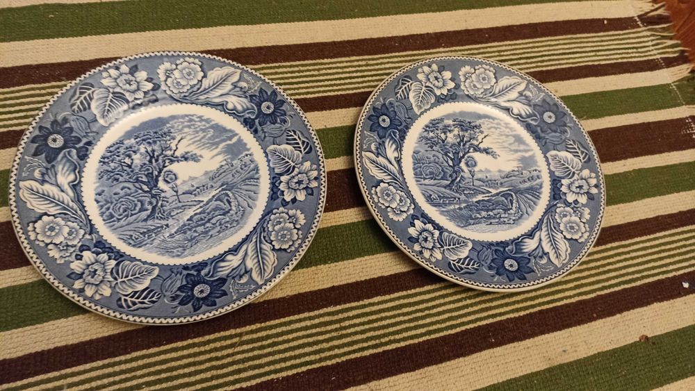 Dwa talerze płytkie obiadowe