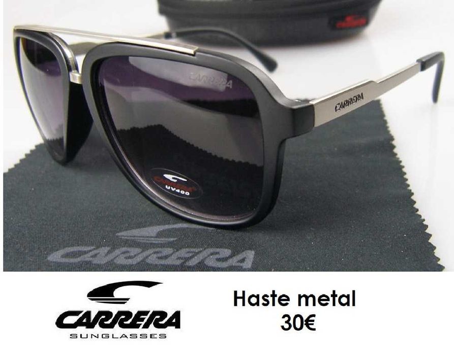 Óculos de sol Carrera pretos haste metal - 4 cores disponíveis