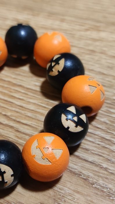 Браслет четки Хеллоуїн дерев'яні