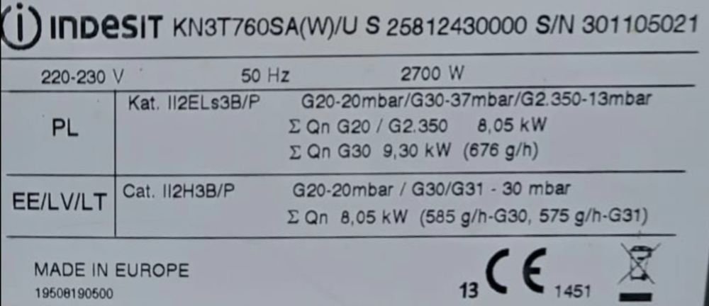 Kuchenka Indesit z transportem,Gwarancja