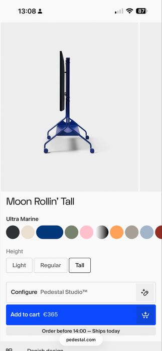Pedestal - Moon Rolling Tall - Ultra Marine