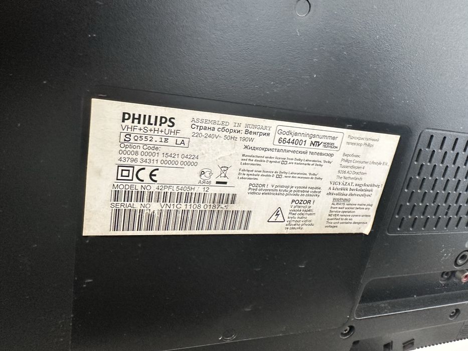 Telewizor PHILIPS 42 cale taki jak na zdjeciu,bez kartonu.