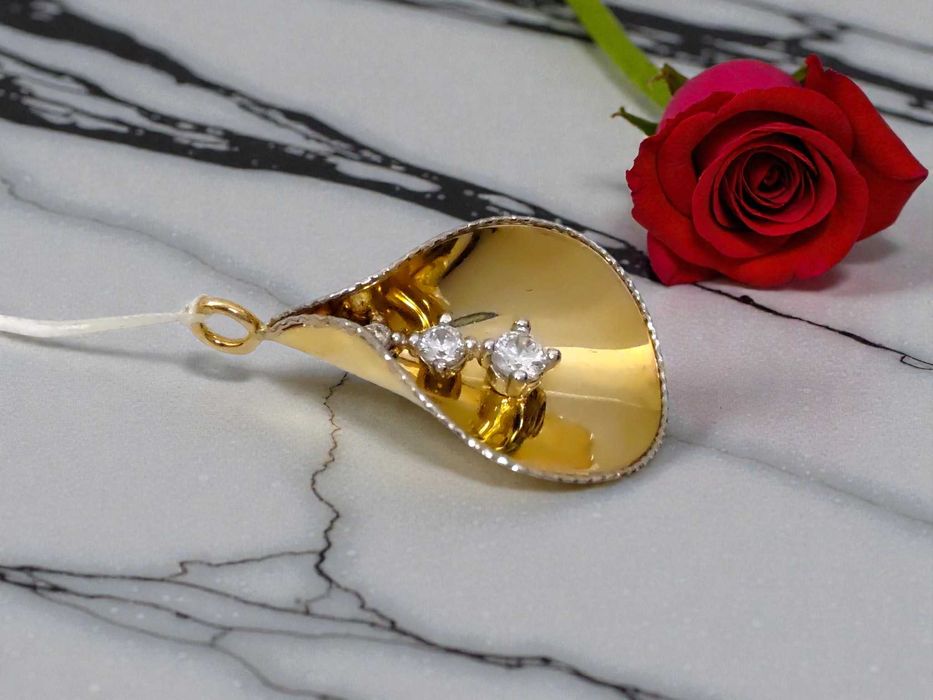 Komplet złoty pr. 585 , kolczyki + zawieszka, lombard Gorzów