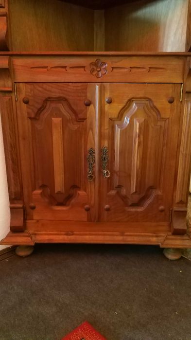 Móvel Cantoneira de Canto Apoio Madeira Maciça Trabalhada Vintage