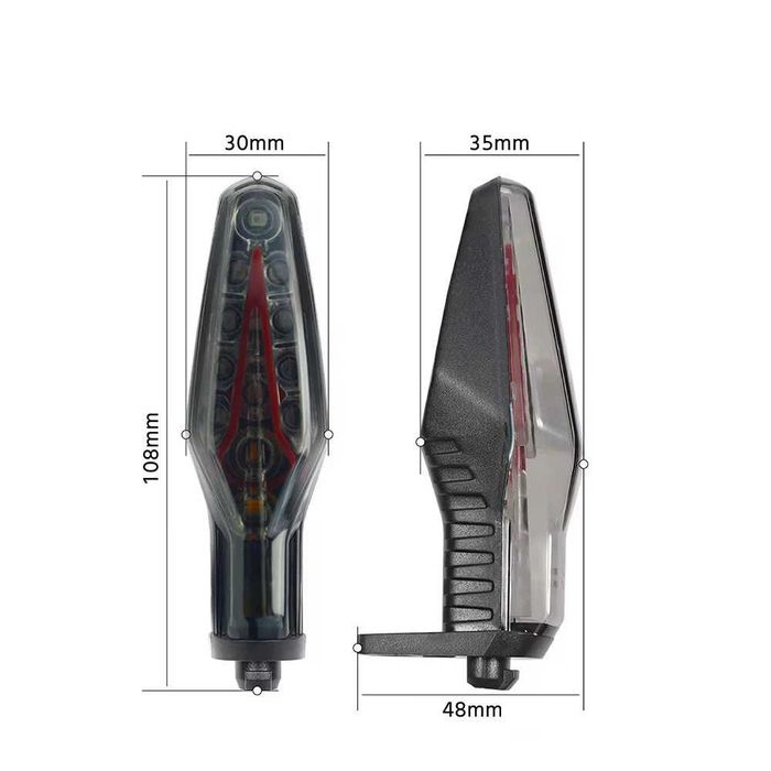 Par de Piscas LED para motos BMW - luz âmbar fumada