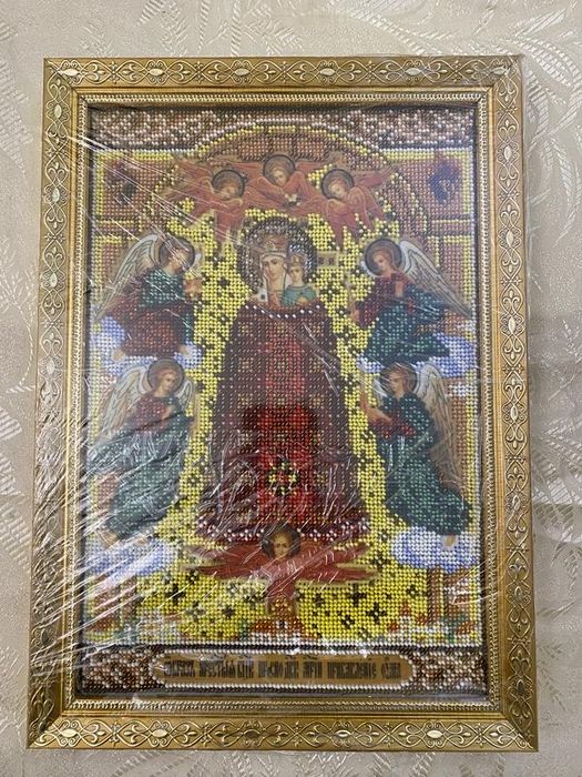Икона вышита бисером «Прибавление ума» ручной работы hand made