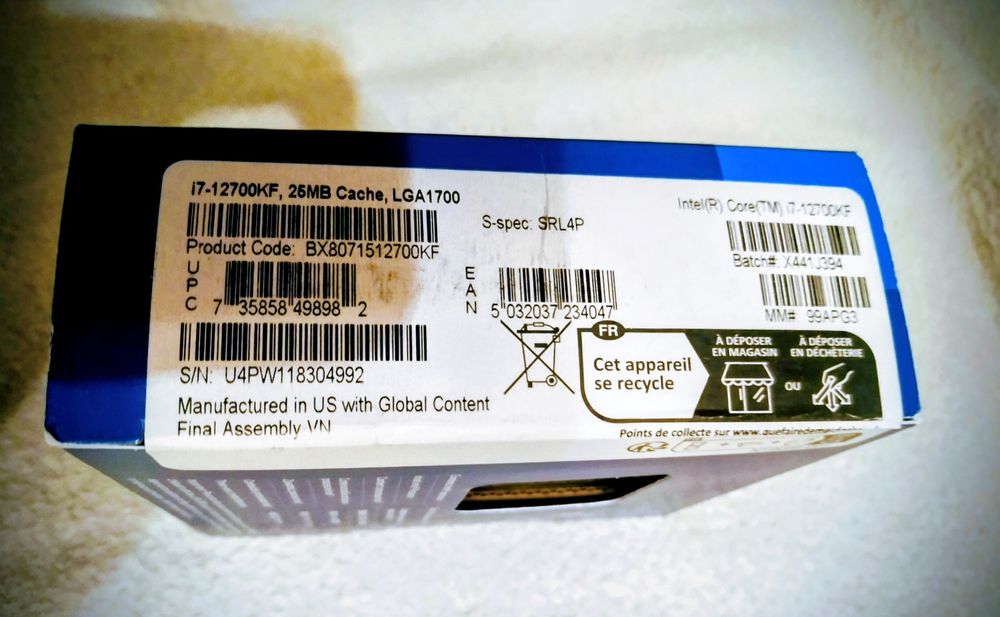 Intel Core i7 -12700kf