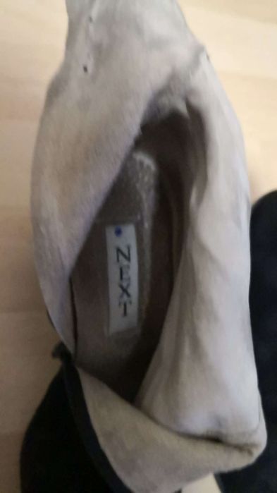 Buty czarne NEXT rozmiar 37 skóra naturalna zamsz botki na słupku obca