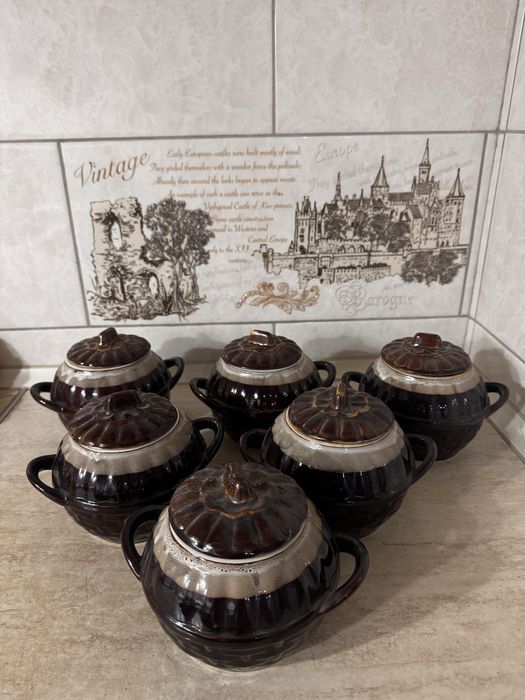 Керамічні горщики для запікання (6 шт)