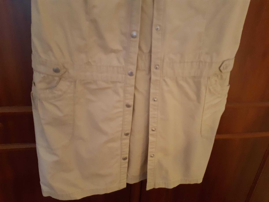 Vestido 100 por cento algodão, caqui, Quebramar, como novo