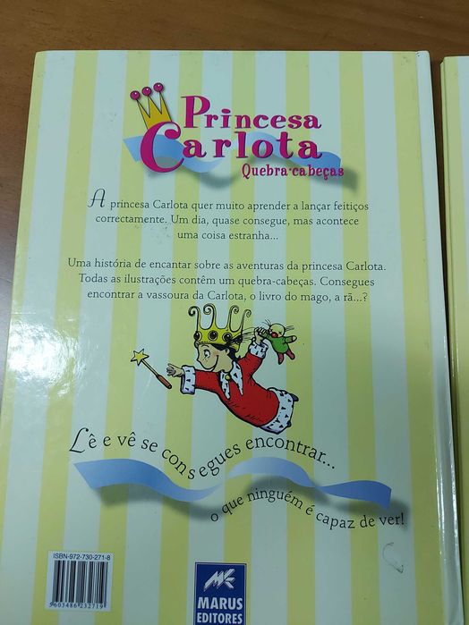 2 livros da Princesa Carlota o Quebra Cabeças