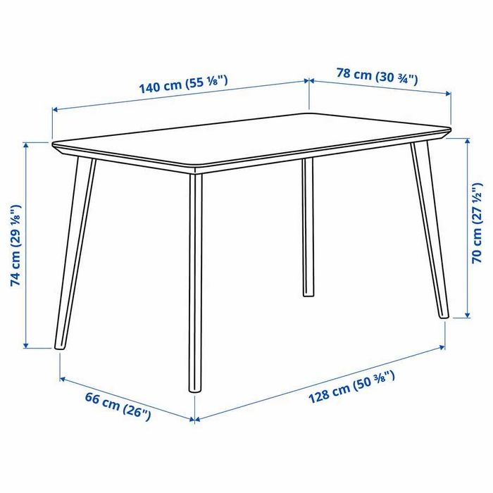 Stół IKEA LISABO 140×78 cm