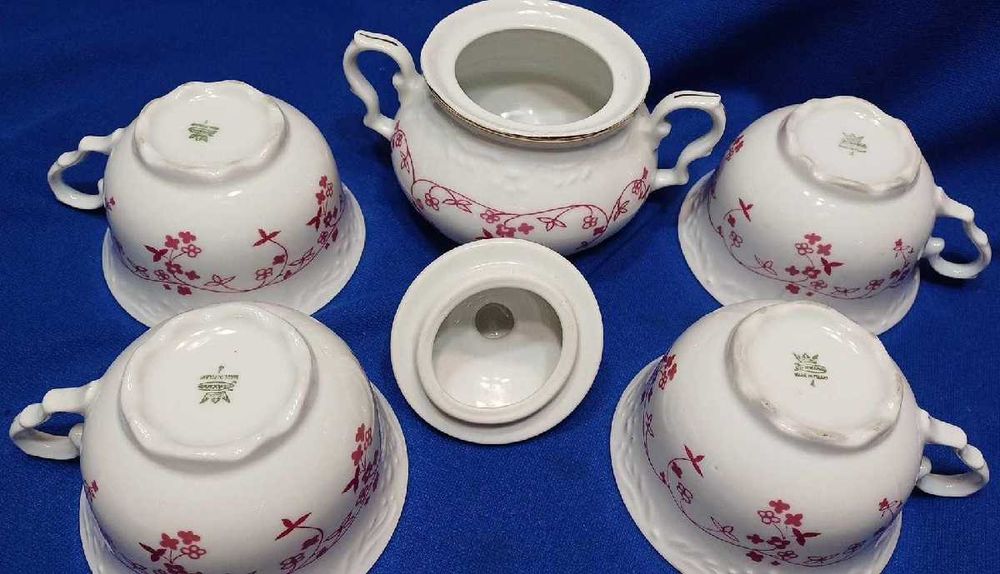 Karolina porcelana filiżanki cukierniczka