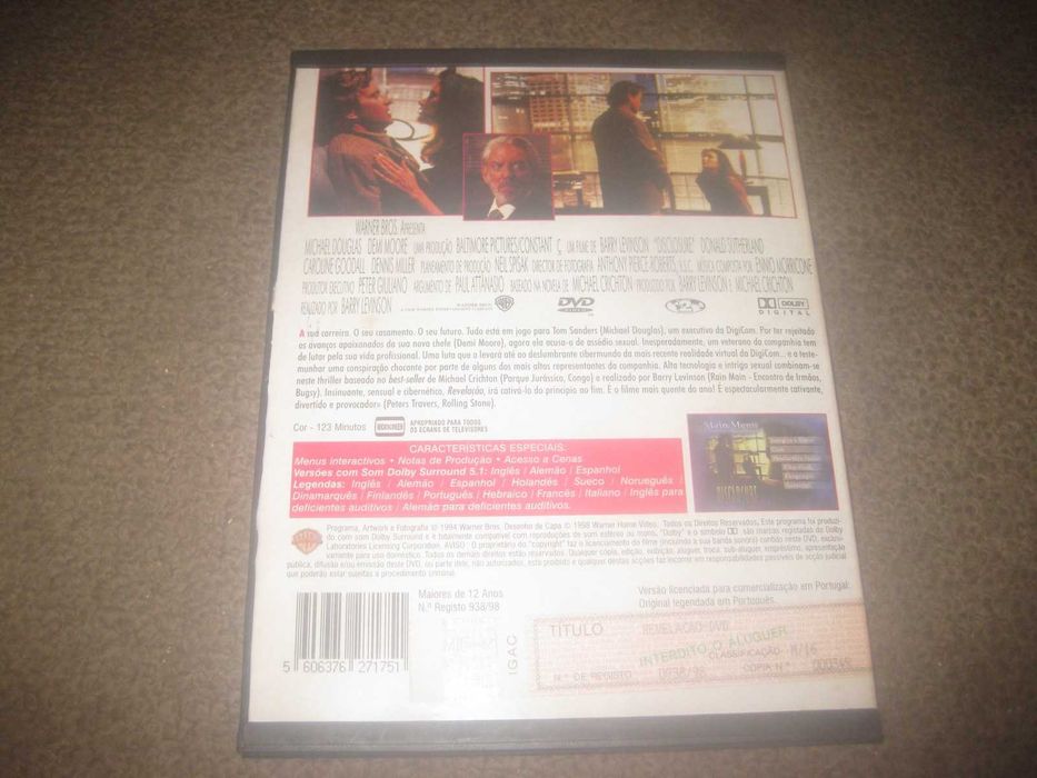 DVD "Revelação" com Michael Douglas/Snapper/Raríssimo!