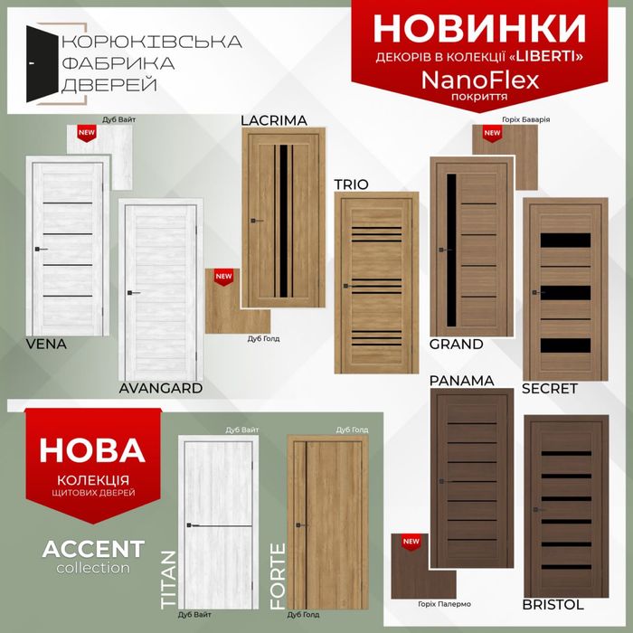 Двері міжкімнатні та вхідні на вибір , є в наявності вул Зелена, 51.