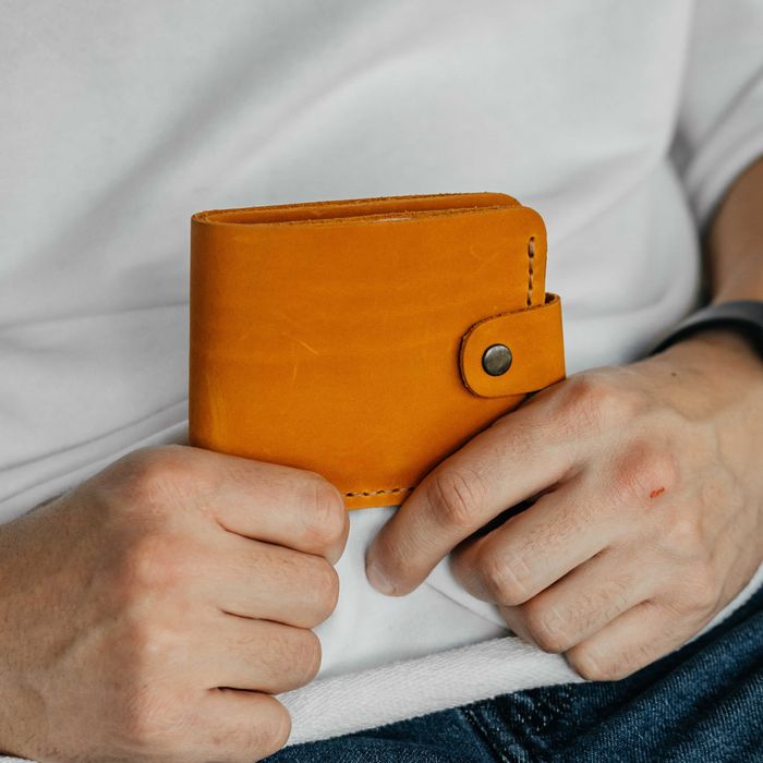 Чоловічий гаманець шкіряний Beefold рудий