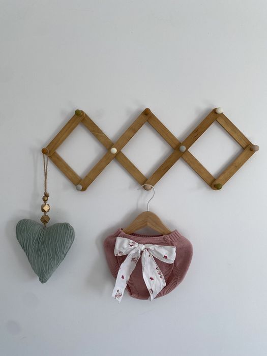 Bloomersy 62/68 pudrowy róż kokarda jak newbie dzianinowe