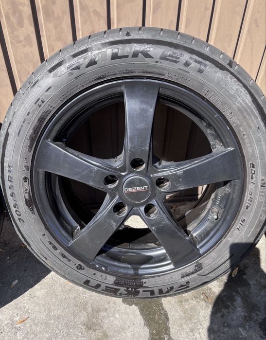 Felgi Aluminiowe DEZENT 16" 5x114.3 + Opony Letnie Falken
