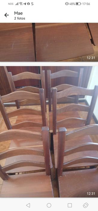 6 Cadeiras madeira maciça