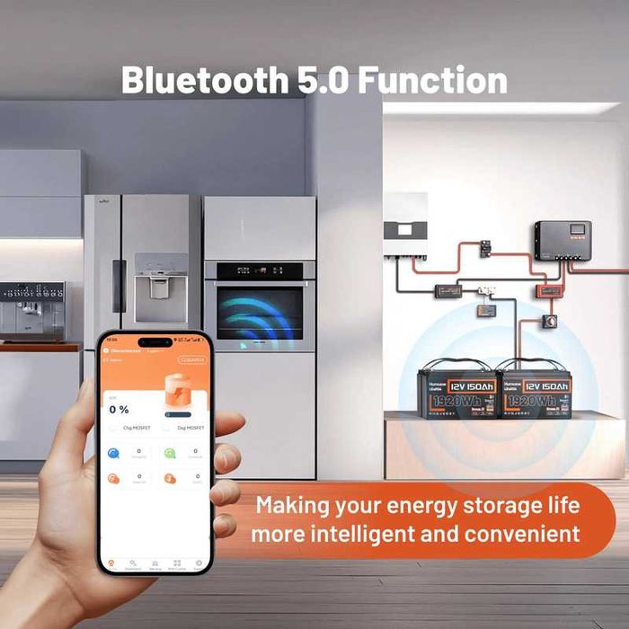 Акумулятор Humsienk LiFePO4 12V 150 Ah 110A BMS + Bluetooth